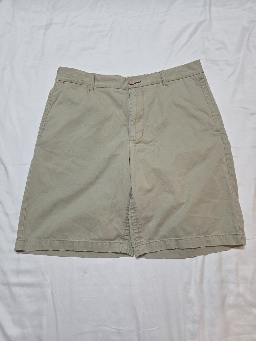 Tommy Bahama Men's Linen Shorts Size 36 Relaxed Flat Front Chino, Khaki Beige